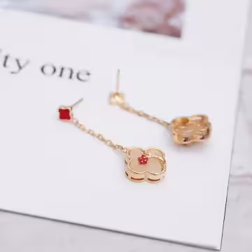 古風紅梅枝芽窗花×吊墜耳環