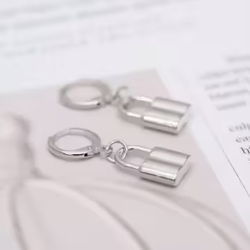 個性金屬鎖頭×吊墜耳扣