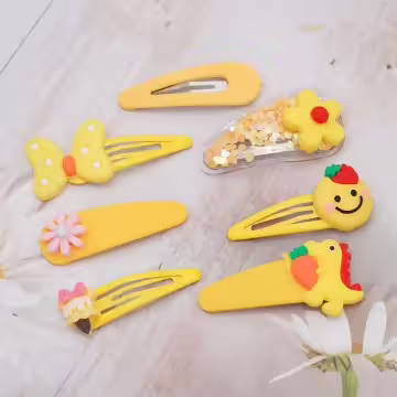 鮮黃檸檬小鴨太陽×十四套件髮夾組