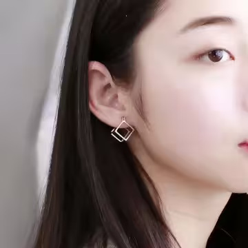 鏤空幾何立方體×耳環×共二色