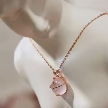 粉萌招財貓×鎖骨項鍊