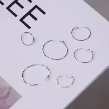 925銀針×環型圓圈×三套件耳扣組