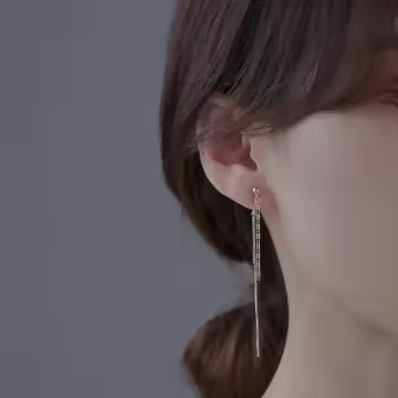 極簡圓珠垂鍊×蚊香盤U型耳夾