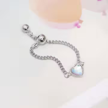 月光石愛心&times;可調節戒指