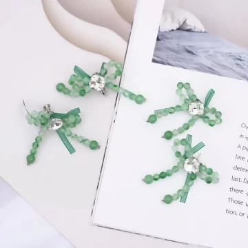 綠琉璃蝴蝶結×吊墜耳環.avif