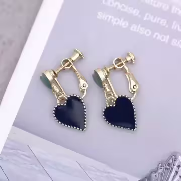 黛藍雙心&times;螺旋耳夾