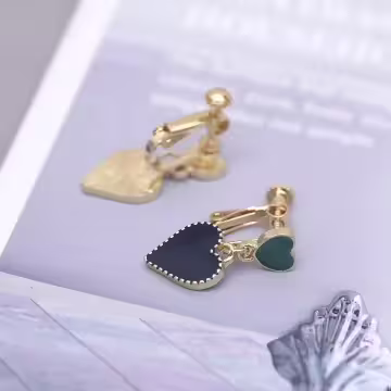 黛藍雙心&times;螺旋耳夾