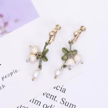 珍珠鈴蘭花甜美流蘇×螺旋耳夾.avif