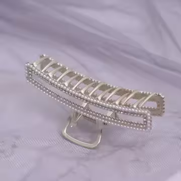 弧方款×輕奢晶鑽珍珠×鯊魚髮夾