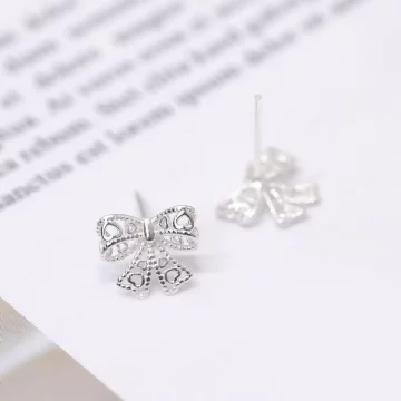 925銀針×鏤空蕾絲蝴蝶結×耳環.avif