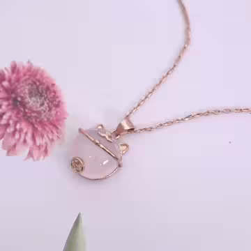 粉萌招財貓×鎖骨項鍊