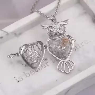 智慧貓頭鷹×薰香玻璃寶瓶×長項鍊