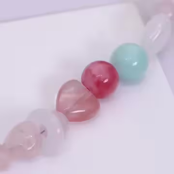 彩色水晶串珠貝殼×手鍊