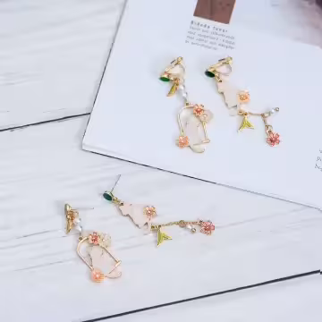 等主人的櫻花貓×不對稱三角耳夾