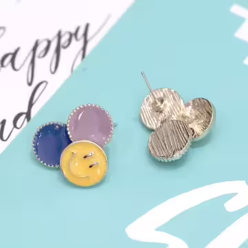 撞色笑臉×耳環