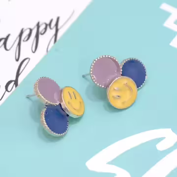 撞色笑臉×耳環