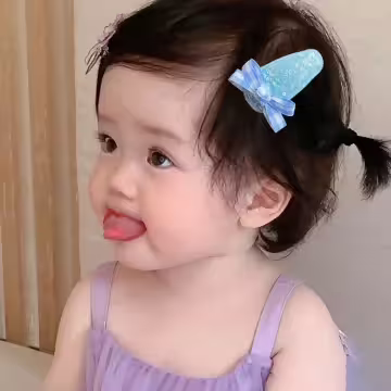 酪梨櫻桃蕾絲蝴蝶結×十套件髮夾組×淺綠