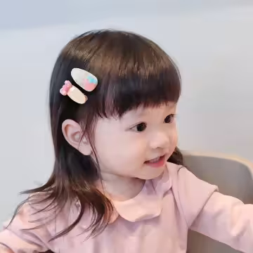 酪梨櫻桃蕾絲蝴蝶結×十套件髮夾組×淺綠