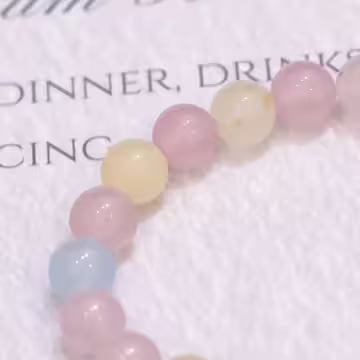 粉彩水晶玫瑰花拉繩×二套件串珠手鍊組