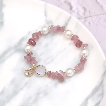 碎晶海螺珍珠×固定式串珠手環×共三色.avif