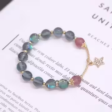 星月灰石粉晶×二套件串珠手鍊組