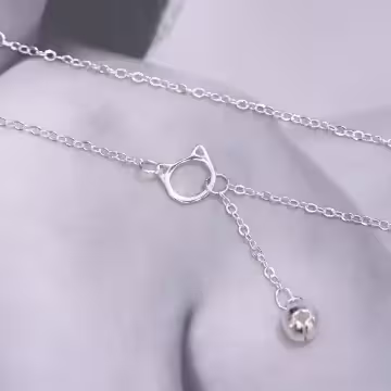 925銀飾×貓咪鈴鐺×鎖骨項鍊