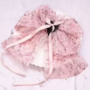 雪紡碎花蝴蝶結×抓夾髮夾×共四色