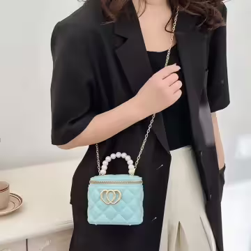 雙心立體水桶包&times;果凍鍊條斜背包&times;水藍