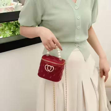 雙心立體水桶包&times;果凍鍊條斜背包&times;酒紅