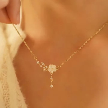 梅花閃鑽淚滴×鎖骨項鍊.avif