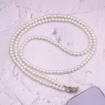 經典氣質珍珠×手機斜背雙勾掛繩