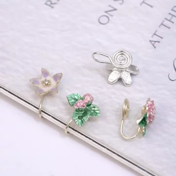 花卉庄園×蚊香盤單邊四套件U型耳夾.avif