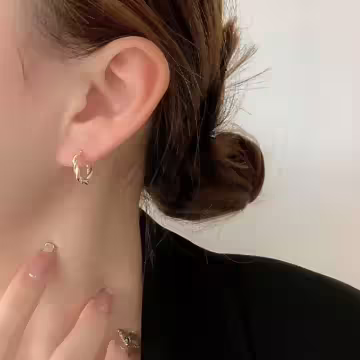 金色極簡C字×三套件耳環組