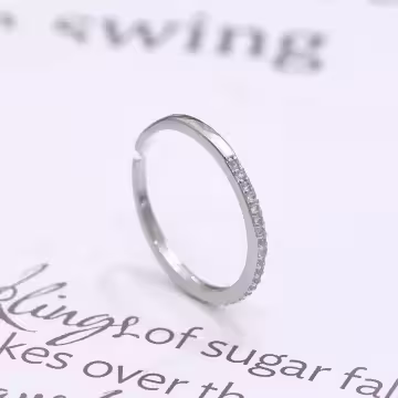 925銀飾×小巧細緻晶鑽×開口戒指