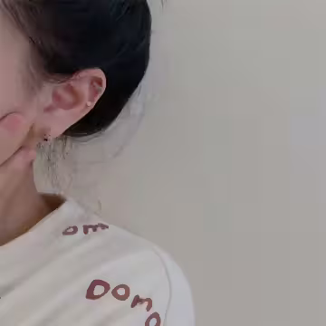 絨毛小兔領結珍珠×三套件耳環組