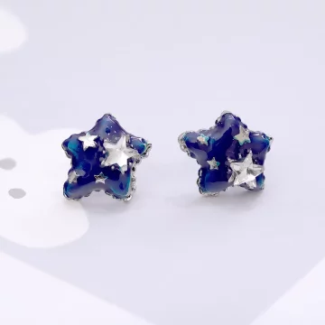 寶藍閃鑽星星×耳環.avif