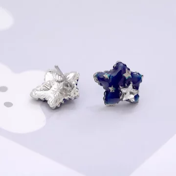 寶藍閃鑽星星×耳環.avif