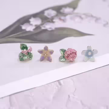 花卉庄園×單邊四套件耳環組