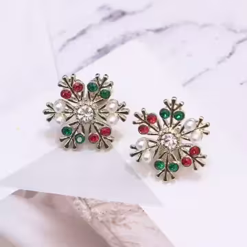 繽紛雪花×三角耳夾
