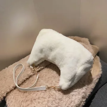 毛絨小單肩×肩背袋×白色.avif