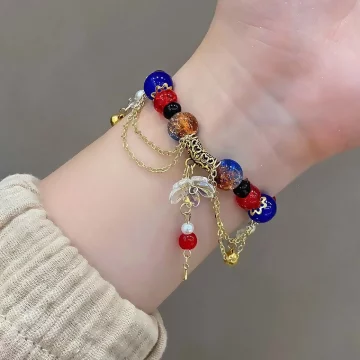 藍紅相間爆花晶×琉璃手鍊.avif