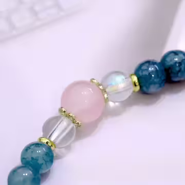 蔚藍水滴琉璃×雙層串珠手鍊