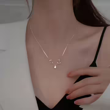 925銀飾×梅花鹿×鎖骨項鍊