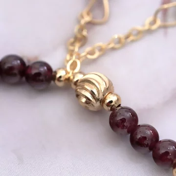 小石榴琉璃流蘇×固定式串珠手鍊 .avif