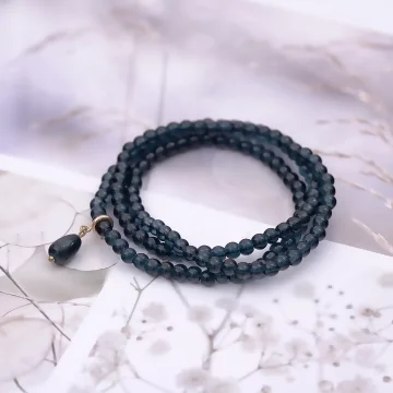 深藍琉璃三層×固定式串珠手鍊 .avif