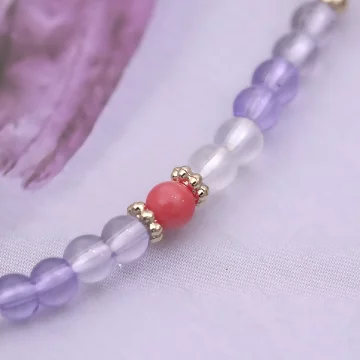 淡紫彩珠雙層×固定式串珠手鍊 .avif