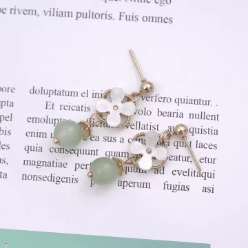 小白花古典綠珠×吊墜耳環.avif