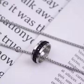 鍊條指環×中性長項鍊