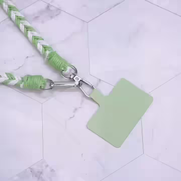 拼色麻花辮子×手機斜背雙勾掛繩×綠色