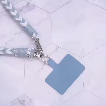 拼色麻花辮子×手機斜背雙勾掛繩×藍色